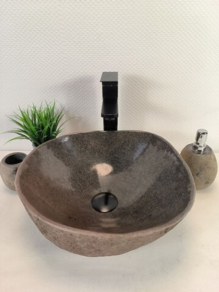 Раковина из речного камня RS-65614 37*36*14 0860