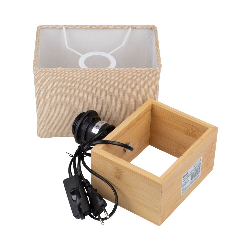 UML-B401 E27 LIGHT GREY-WOOD Светильник настольный декоративный под лампу Е27. 40W. Механический выключатель. Светло-серый. ТМ Uniel