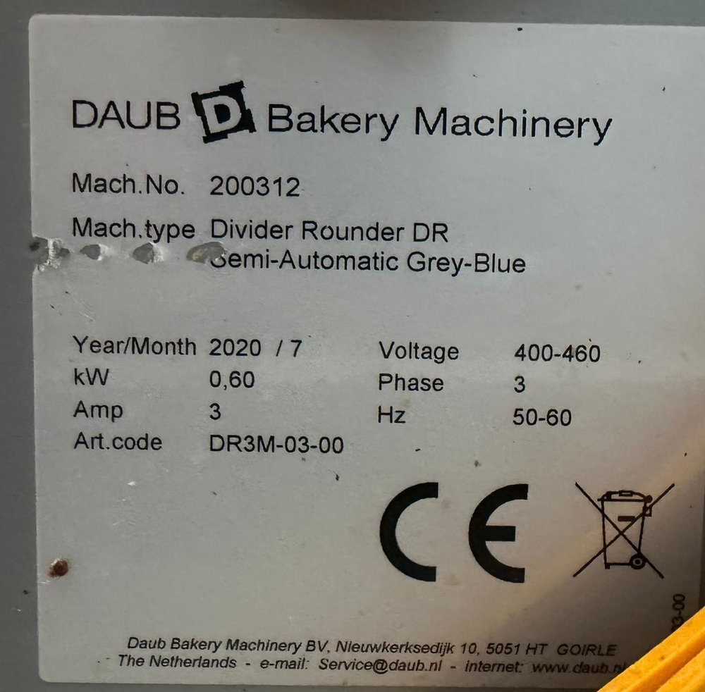Тестоокруглитель Daub Divider Rounder DR