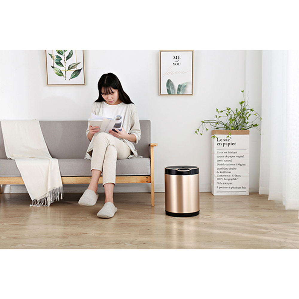 Ведро для мусора сенсорное, круглое, внутр ведро, Foodatlas JAH-9311, 8 л (золотой)