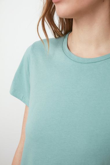 Qadın üçün qısa qol xaki köynək TWOSS20TS0133