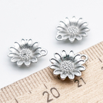 Подвеска Цветок, цвет серебро (родий), размер 13*11 мм, цена за 1 шт