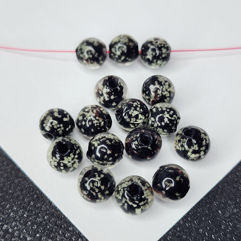 Бусина лэмпворк, стеклянные бусины, светятся в темноте, р-р 8мм, штучно