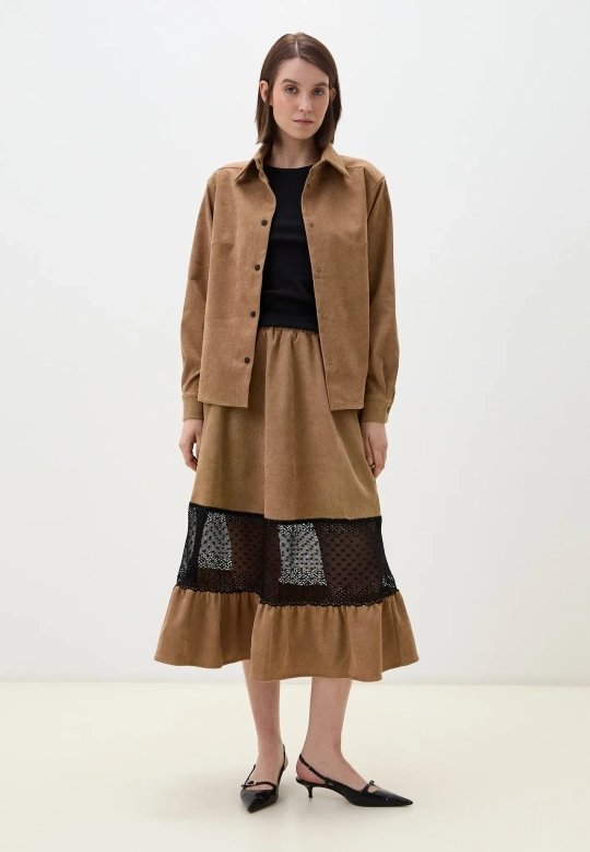 Рубашка Велюр, цвет бежевый