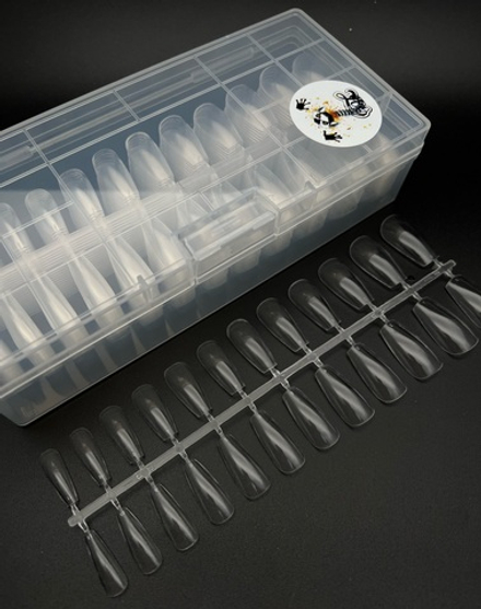 1688 Гелевые прозрачные типсы для наращивания ногтей "Балерина", 504 шт