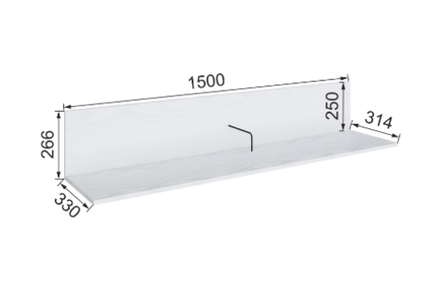 Полка навесная Бруклин 150ГНО-3