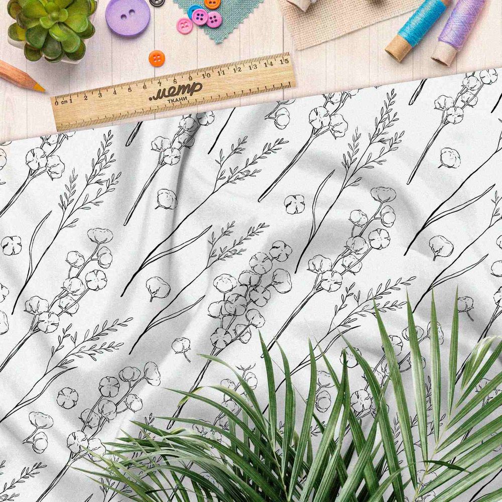 Ткань футер 2-х нитка силуэты хлопка