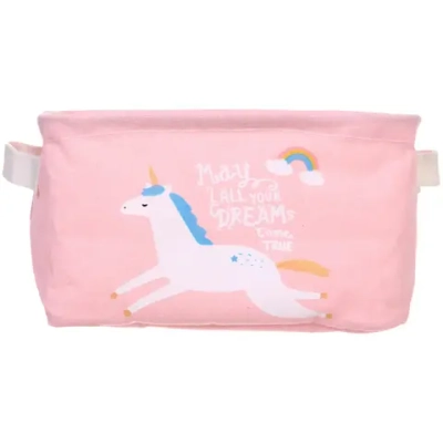 Корзина для хранения с ручками «ФРАТТИ БУМ», принт единорожка, 23*16*12см (лейбл Селфи)