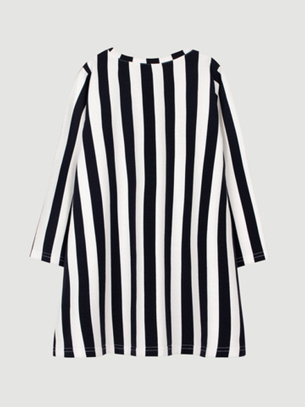 Платье трапеция Mjölk Black Stripes, с длинным рукавом
