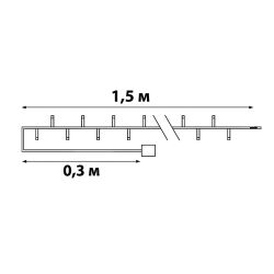 ULD-S0150-010-STB-2AA MULTI IP20 Гирлянда светодиодная на батарейках 2AA не в-к. 1.5м. 10 светодиодов. Разноцветный свет. Провод прозрачный. TM Uniel