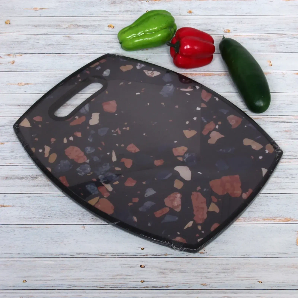 Доска разделочная пластиковая «Stone» 30*38*1см Крошка темная, Бочонок