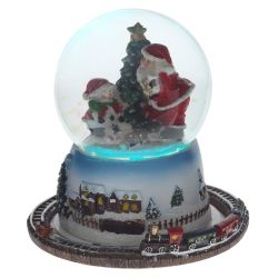 GAEM Фигурка декор в стекл шаре "Дед Мороз" (муз с ключ, подсветка), D 10 см, L15,5 W15,5 H15,5 см