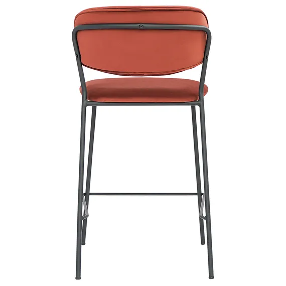 Полубарный стул Eirill, кирпичный велюр с черными ножками