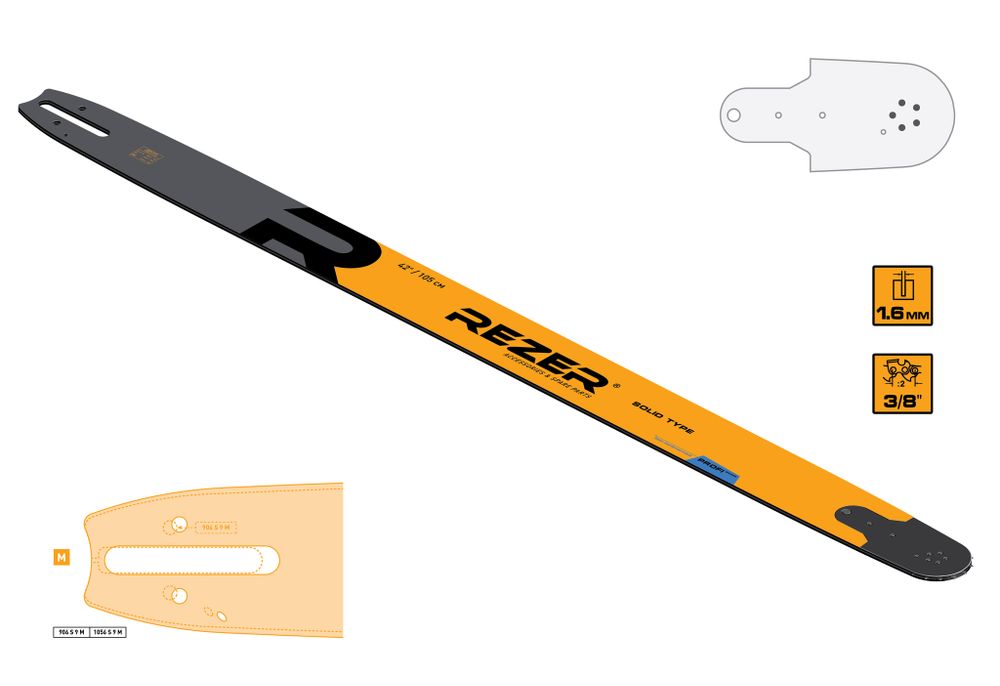 Rezer Profi 1056 S 9 M Цельнометаллическая со съемным наконечником