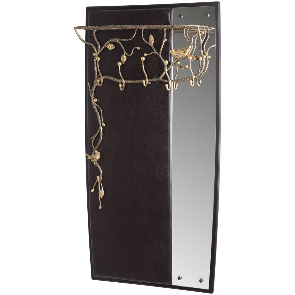 Вешалка настенная Терра (с зеркалом) Каштан Амбер