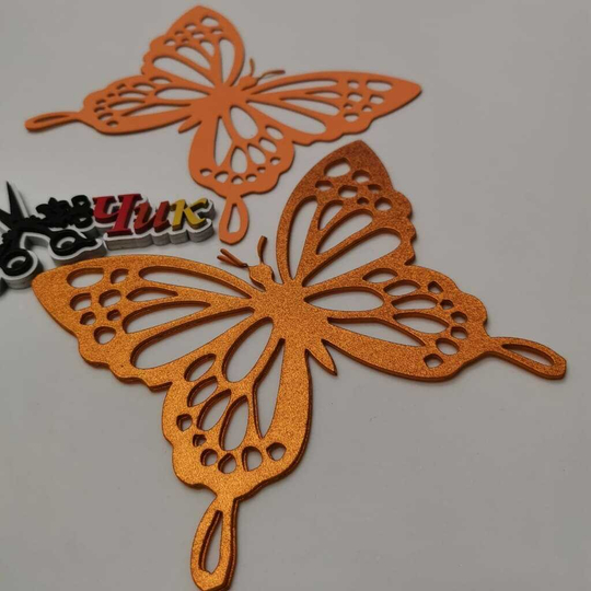 Бабочка большая из фоамирана металлик (Мандарин)