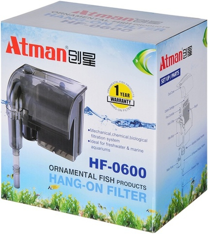 ATMAN HF-0600 Фильтр рюкзачный с поверхностным скиммером до 100 л, 660 л/ч