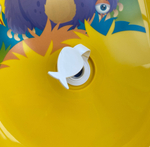 Ванна детская 86 см со сливом "Монстры" желтый