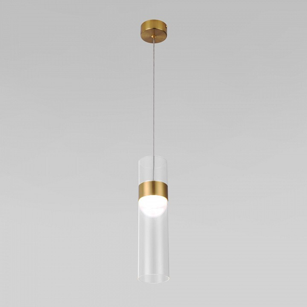 Подвесной светильник Eurosvet Lumen 50244/1 LED латунь/прозрачный