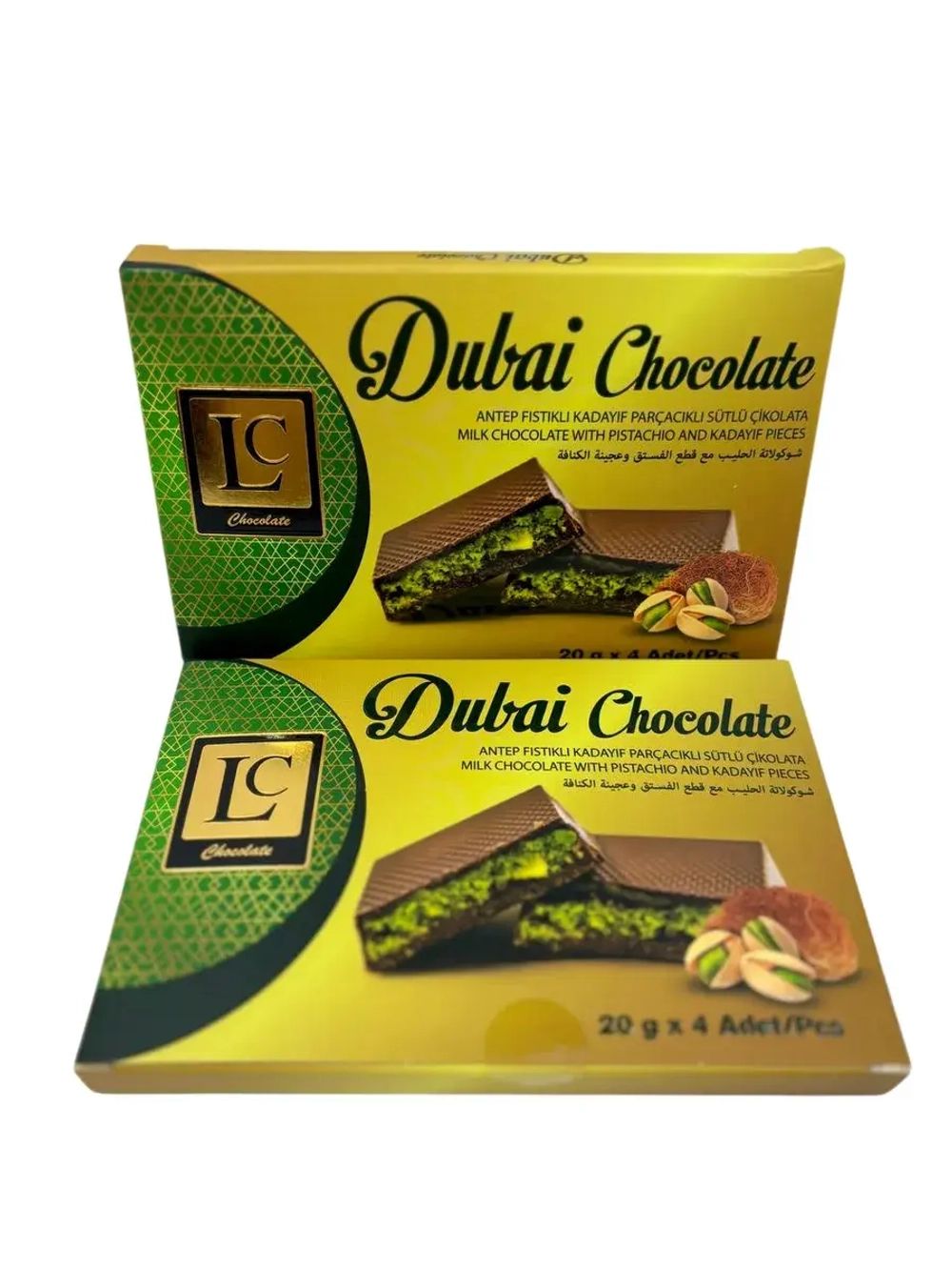 Дубайский шоколад с фисташковой и кадаифом ( 2уп по 80гр)