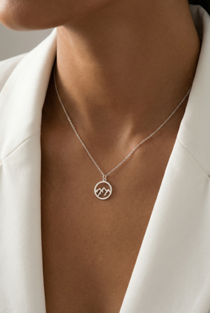 Подвеска "Горы" розовая 14 мм