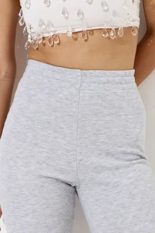 Джоггеры клеш цвета серый меланж