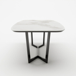 Стол овальный BENZ 200, керамика матовая, белая