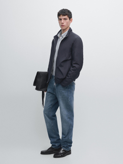 Massimo Dutti Легкая водоотталкивающая стеганая куртка, темно-синий