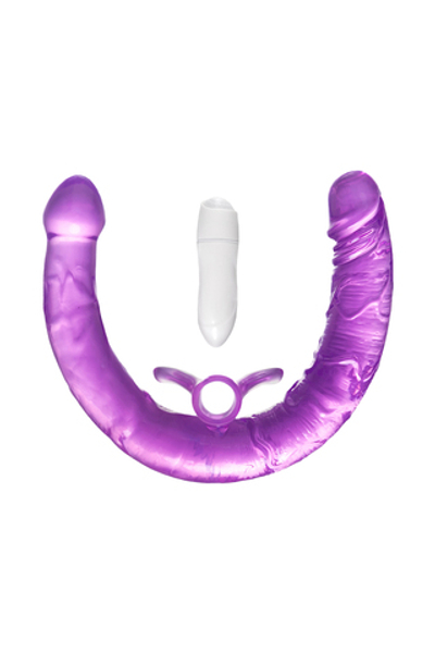 Фаллоимитатор двусторонний с вибрацией Toyfa фиолетовый 35 см