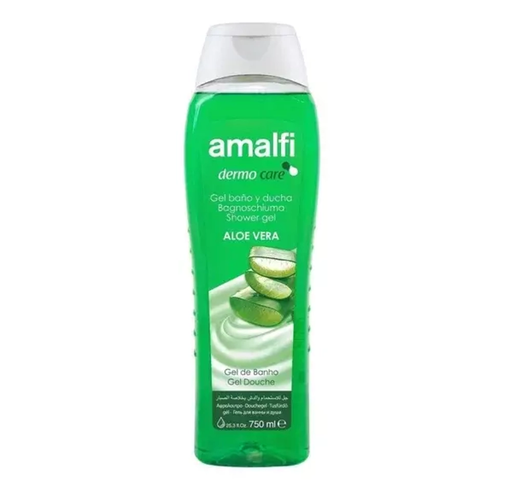 AMALFI 750мл Гель для ванн и душа ALOE VERA/АЛОЭ ВЕРА*16 прозр зелёный