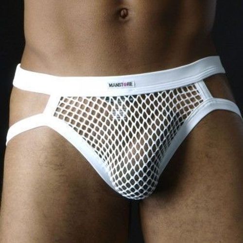 Мужские трусы джоки в сетку Manstore Miсropo White Jock