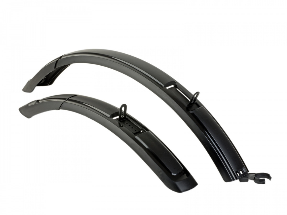 Крылья пластик AXP-City 60 black 26-29"х60мм раздвижн. передний 585–705мм, зад 790–910мм с усами черные AUTHOR