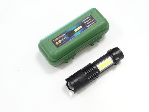 Фонарь ручной, 3 режима, боковая подсветка, аккумуляторный (KPR)