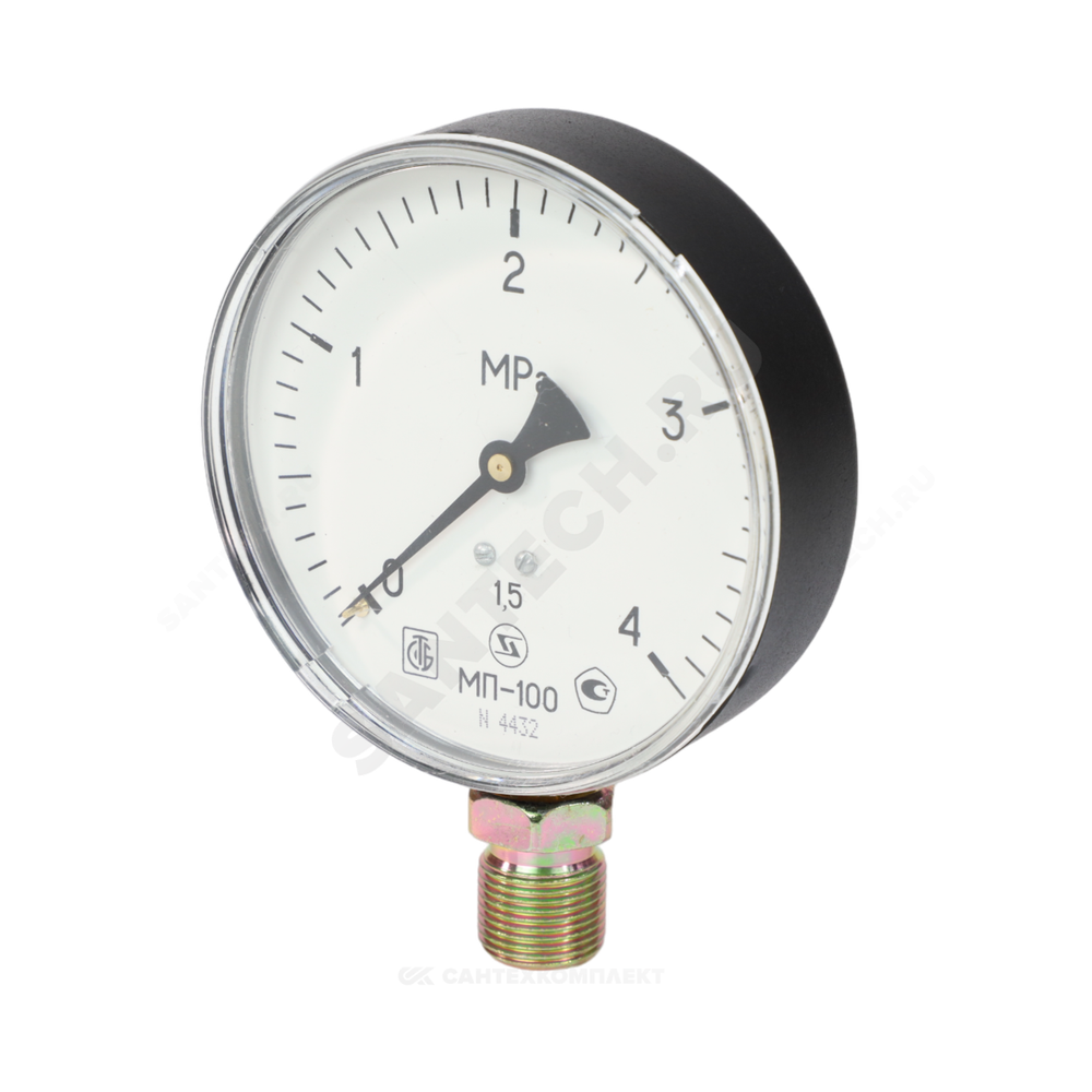 Манометр МП-100 радиальный Дк100мм 0-4 МПа кл.1,5 М20х1,5 ЗАВОД ТЕПЛОТЕХНИЧЕСКИХ ПРИБОРОВ
