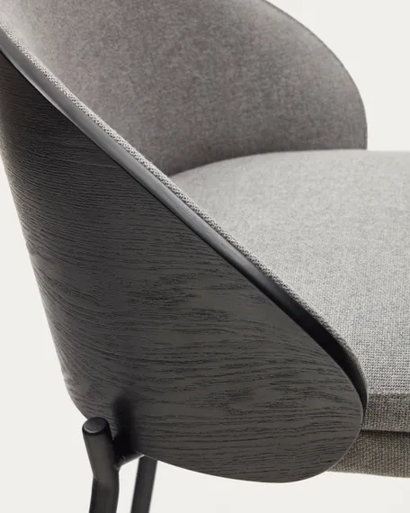 Полубарный стул Eamy светло-серый с черной отделкой