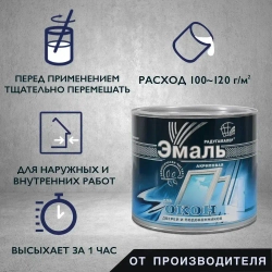 Эмаль акриловая для окон, дверей и подоконников, 0,9 кг, белая