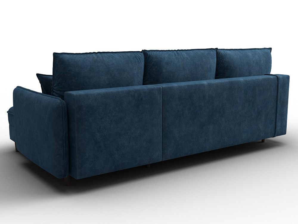 Диван угловой Лига-064 НПБ угол универсальный ВЕЛЮР BRUT 11 синий