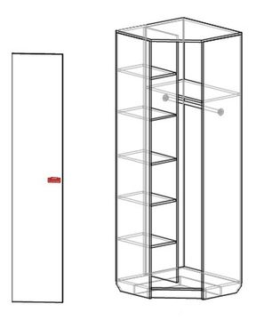 Шкаф угловой КВИНС-2 левый