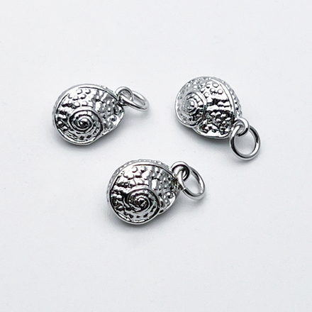 Подвеска Ракушка, цвет серебро (родий), размер 12*8 мм, цена за 1 шт