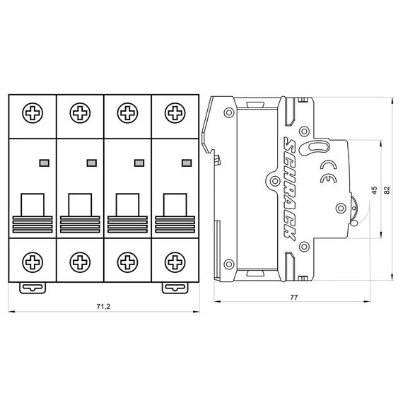 Автоматический выключатель Schrack Technik 3P+N C 50A 6kA Amparo AM617850--