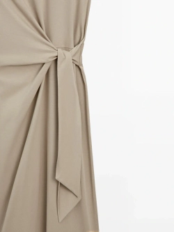 Massimo Dutti Платье миди с завязками, дымчатый