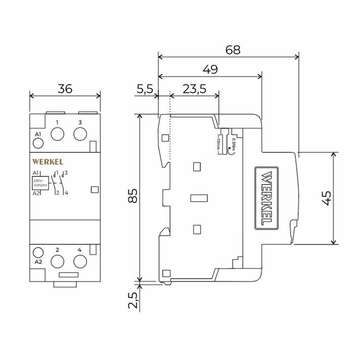 Контактор модульный 40 A 2NO (2 модуля) Werkel W942M40O 4690389212109