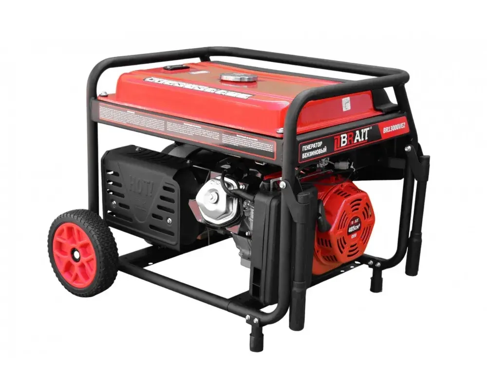 Генератор бензиновый BRAIT BR13000VE2 (9.0.9.5 кВт, 220 и 380 В, трехфазный, электростартер, счетчик моточасов) бензогенератор / резервное питание