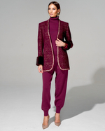 Жакет из премиального твида с меховой отделкой