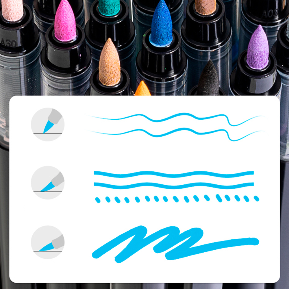 Набор акриловых маркеров Deli HM361, универсальные, 24 цвета