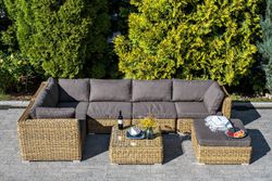 "Лунго" модуль диванный угловой с подушками, цвет соломенный (гиацинт)