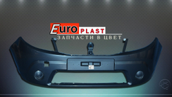 Передние бампера в цвет Renault Sandero 2009-2014 синий бампер