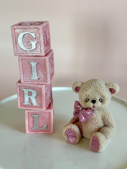 Фигурка из шок. глазури "Кубики розовые girl"