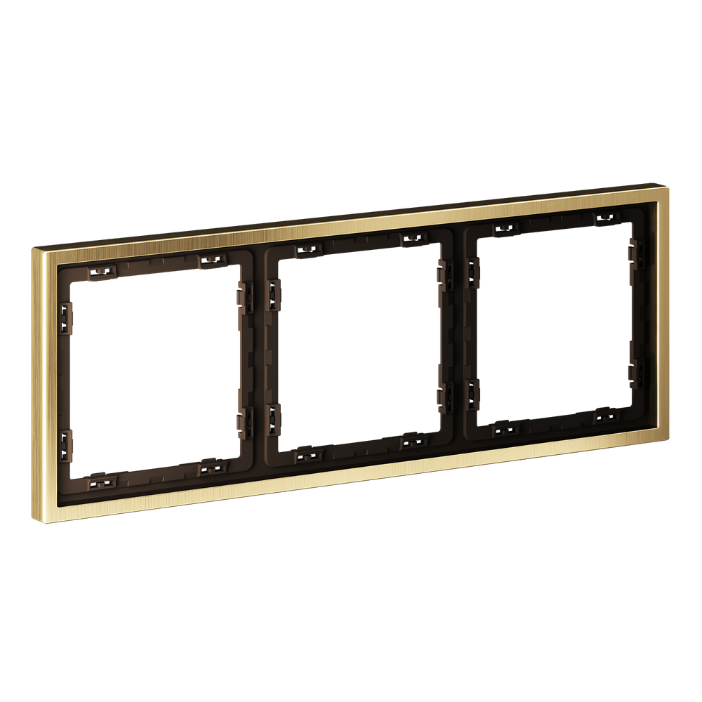 Рамка металлическая на 3 поста, S70 Metal (латунь)