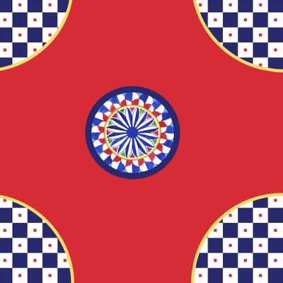 сицилийские мотивы, круги на красном